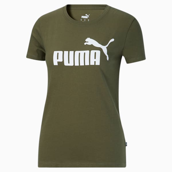 Playera para mujer Essentials Logo, Dark Green Moss, extralarge